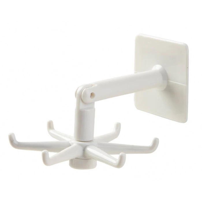 Κρεμάστρα Τοίχου για Κουζίνα-Μπάνιο HUH-0097 Περιστρεφόμενη, 11Cm, Λευκή