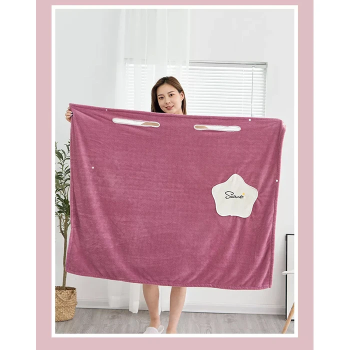 Πετσέτα-Μπουρνούζι Μπάνιου Roxxani HUH-0099, 85X150cm, Μωβ