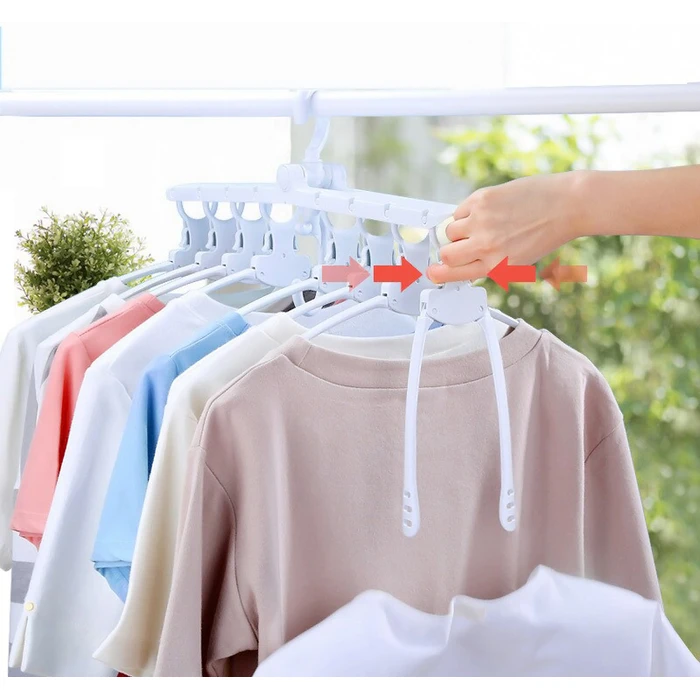 Κρεμάστρα Ντουλάπας HUH-0107, 8 Θέσεων, ΑναδΌπλούμενη, Λευκή