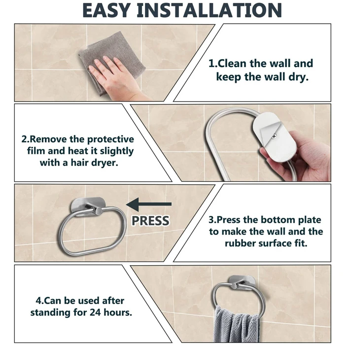 Κρεμάστρα Τοίχου HUH-0114 για Μπάνιο, Μεταλλική, 20.5Cm, Ασημί