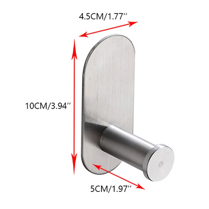 Κρεμάστρα Τοίχου HUH-0115 για Μπάνιο, Μεταλλική, 4.5X5X10cm, 60G, Ασημί