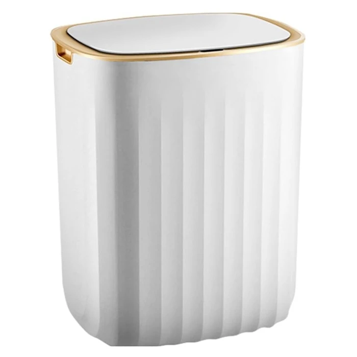 Κάδος Απορριμμάτων HUH-0147, Αυτόματο Άνοιγμα, 12Lt, Λευκός