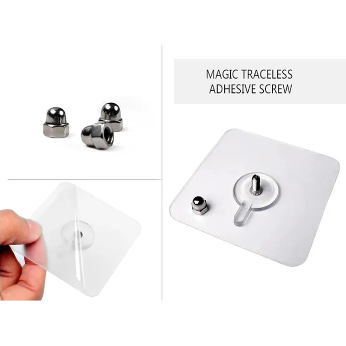 Αυτοκόλλητες Βάσεις Home Use HUH-0156, 57X57Mm, Διάφανο, 4Τμχ