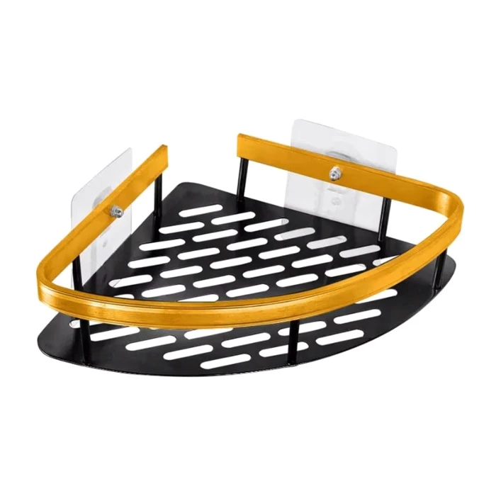 Γωνιακό Ράφι Τοίχου Home Use HUH-0157, Αλουμινίου, 28X5.5X21Cm, Χρυσό