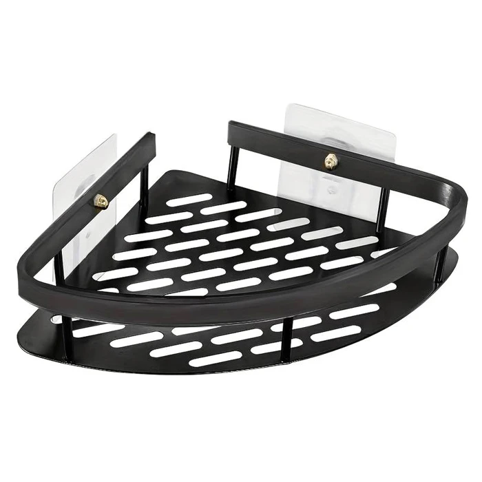 Γωνιακό Ράφι Τοίχου Home Use HUH-0159, Αλουμινίου, 28X5.5X21Cm, Μαύρο