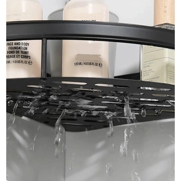 Γωνιακό Ράφι Τοίχου Home Use HUH-0159, Αλουμινίου, 28X5.5X21Cm, Μαύρο