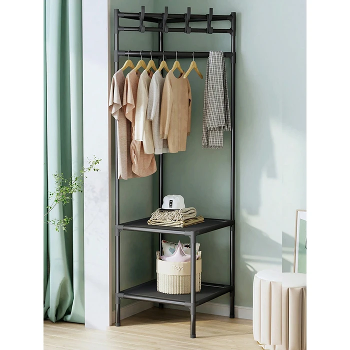 Κρεμάστρα Δαπέδου Home Use HUH-0165, Μεταλλική, Γωνιακή, 40X188Cm, Μαύρη