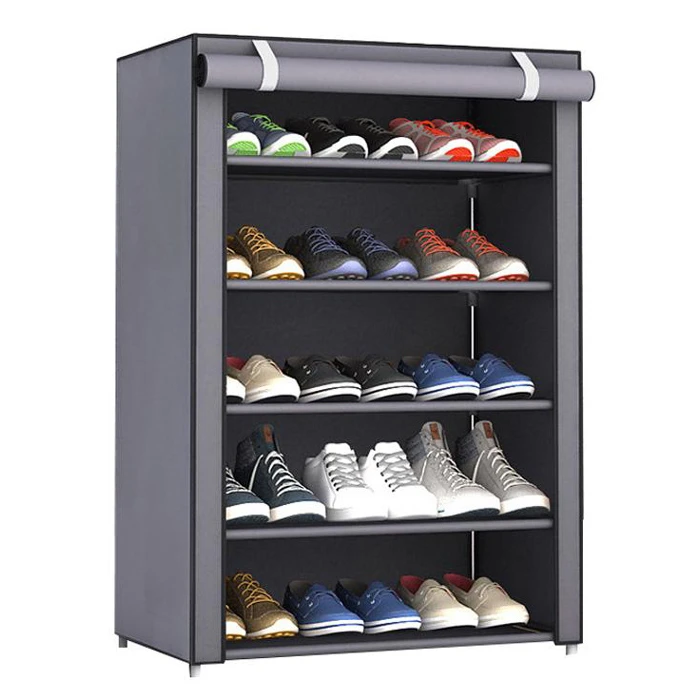Υφασμάτινη Παπουτσοθήκη Home Use HUH-0180 με 5 Ράφια, 60X30X90cm, Γκρι