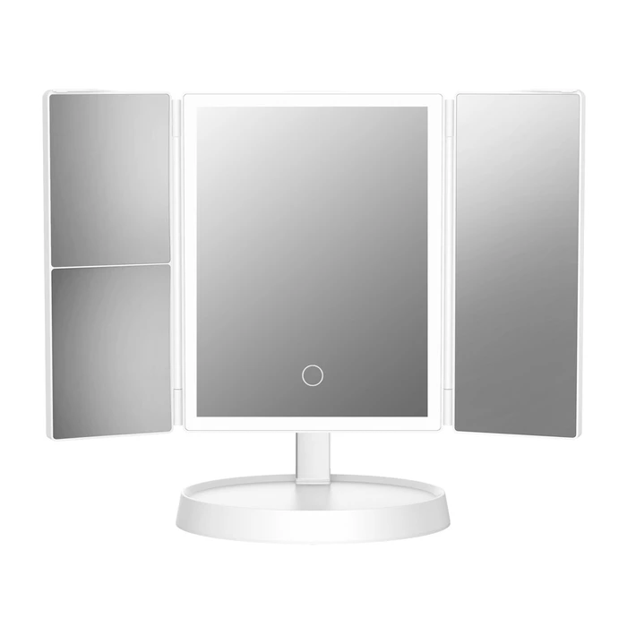 Επιτραπέζιος Καθρέφτης Home Use HUH-0183, LED Φως, 1X/2X/3X Zoom, 2000mAh, Λευκός