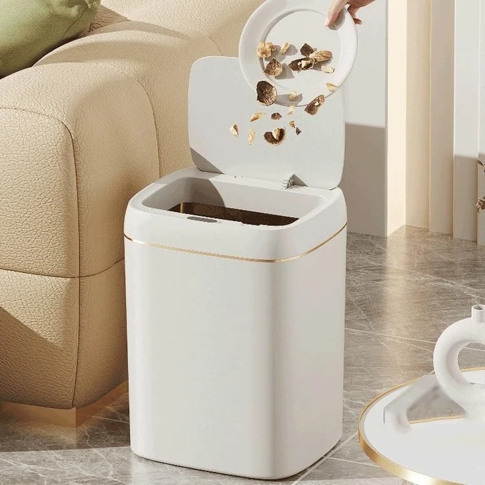 Κάδος Απορριμμάτων Home Use HUH-0188 με Φωτοκύτταρο, 13Lt, Λευκός