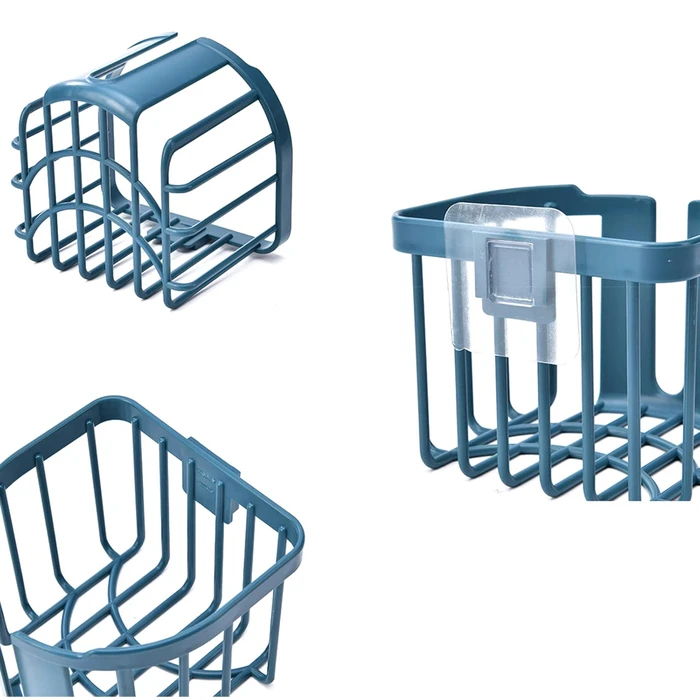 Επιτοίχια Χαρτοθήκη Μπάνιου Home Use HUH-0220 με Αυτοκόλλητο, 11X14X13.5Cm, Μπλε