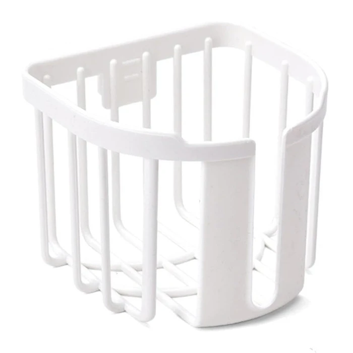 Επιτοίχια Χαρτοθήκη Μπάνιου Home Use HUH-0223 με Αυτοκόλλητο, 11X14X13.5Cm, Λευκή