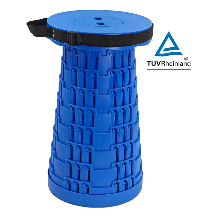 Πτυσσόμενο Καρεκλάκι PowertechHUH-0234, Αντοχή Έως 250Kg, 25.5X45Cm, Μπλε