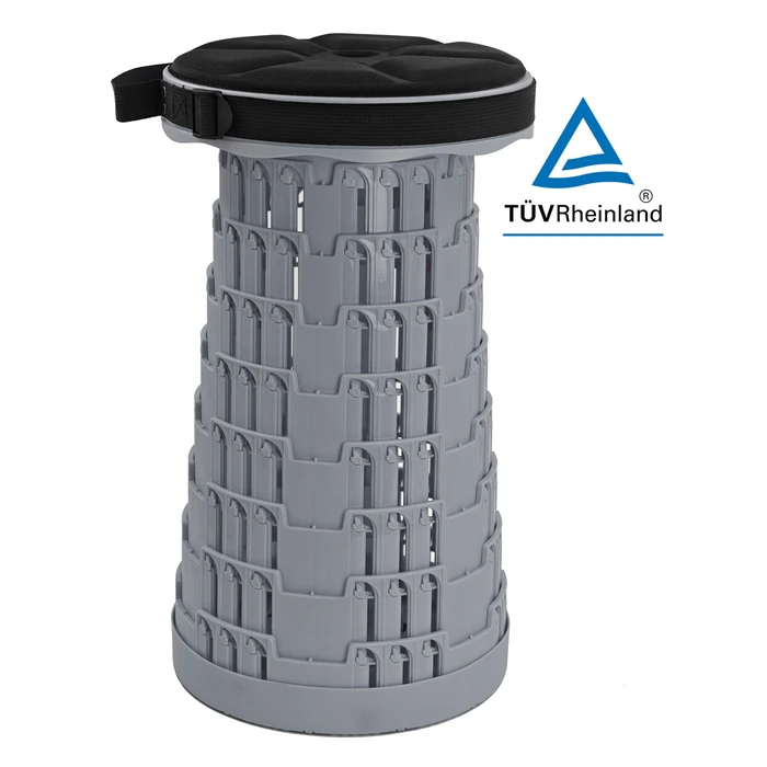 Πτυσσόμενο Καρεκλάκι Powertech HUH-0236 με Μαξιλάρι, Αντοχή Έως 250Kg, 25.5X45Cm, Γκρι