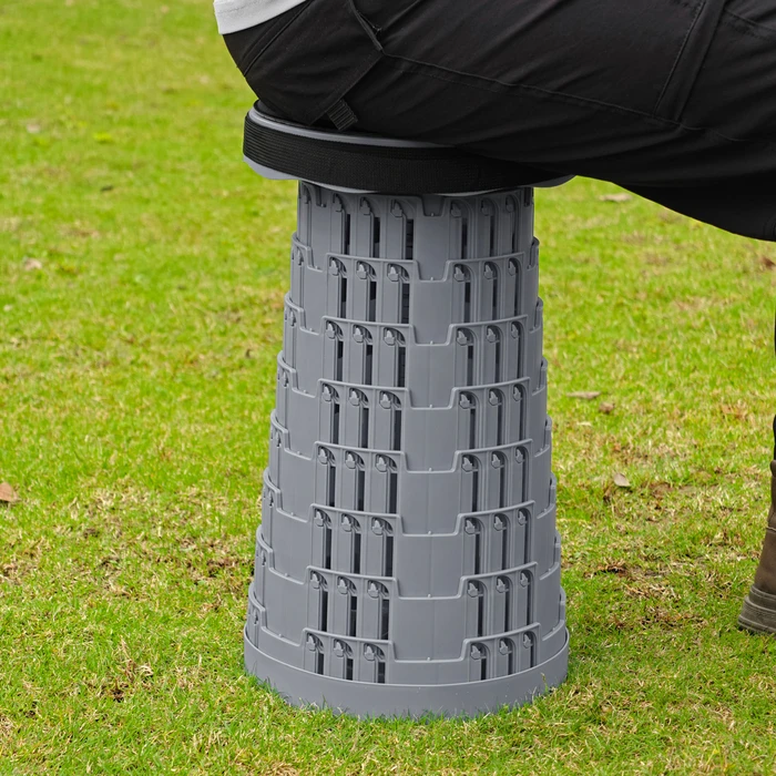 Πτυσσόμενο Καρεκλάκι Powertech HUH-0236 με Μαξιλάρι, Αντοχή Έως 250Kg, 25.5X45Cm, Γκρι