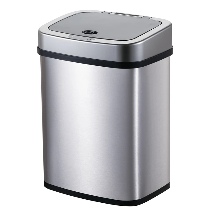 HOME USE κάδος απορριμμάτων με φωτοκύτταρο ανοξείδωτο ατσάλι 15lt ασημί