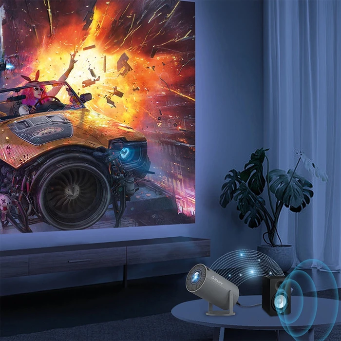 Manta Hawk PJ10 (HWPJ001AGR) Μίνι Προτζέκτορας LCD LED με Wi‑Fi και Ενσωματωμένα Ηχεία