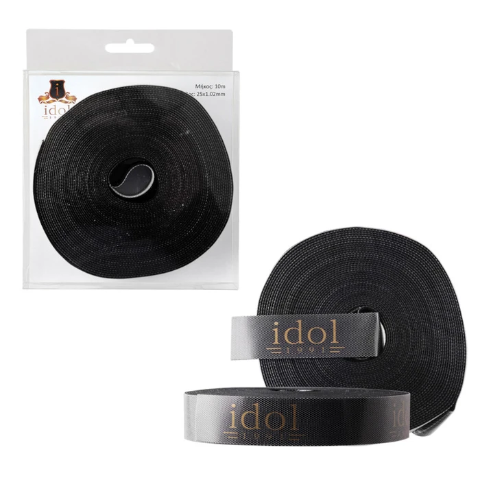 Αυτοκόλλητη Ταινία Idol 1991 Μαύρη Velcro (8323973) για οργάνωση καλωδίων 25?1.2mm μήκους 10m