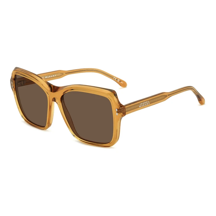 Isabel Marant Women's Sunglasses IM-0193-S-L7Q - Acetate Frame, Brown Lenses, Orange Details (58/16/145)