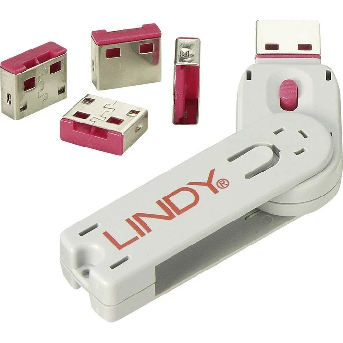 Kλειδαριά Lindy USB Port lock 4xPink with key