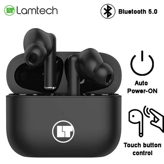 Bluetooth Handsfree Lamtech 5.0 TWS With Charging DOCK Black