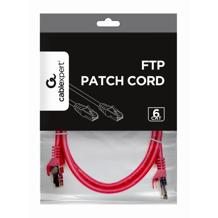 Καλώδιο Δικτύου Cablexpert FTP CAT6 Patch Cord Pink Shielded 1M