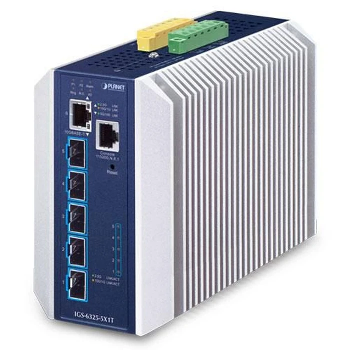 PLANET Βιομηχανικός Διακόπτης Layer 3 5 Θυρών 10GBASE X SFP Plus 1 Θύρα 10GBASE T