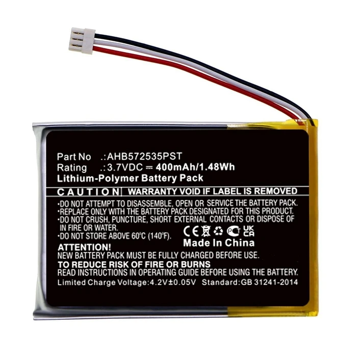 Wireless Battery for Wireless Headset 1.48Wh Li Pol 3.7V 400mAh