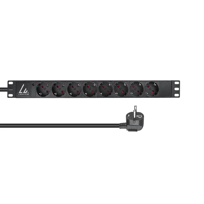 Televes Πολύπριζο Rack 19 1U 16A 8 Θέσεων Schuko
