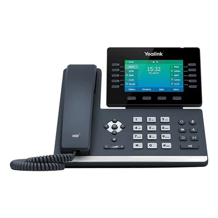 IP Phone Yealink SIP T54W Black Wired Handset LCD 10 Lines Wi Fi