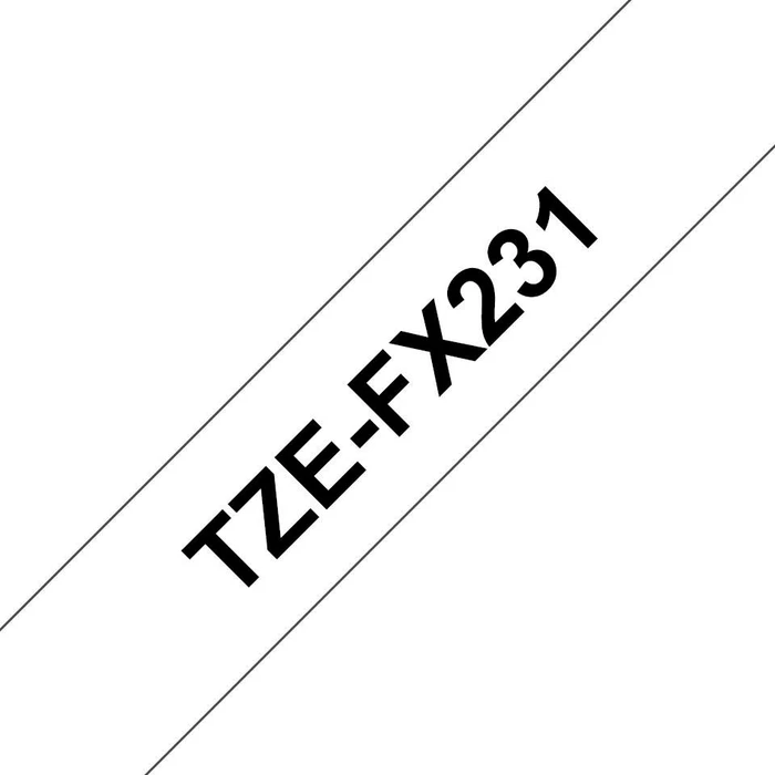Brother Ταινία Ετικετογράφησης TZe FX231 12mm 8m Μαύρο σε Λευκό