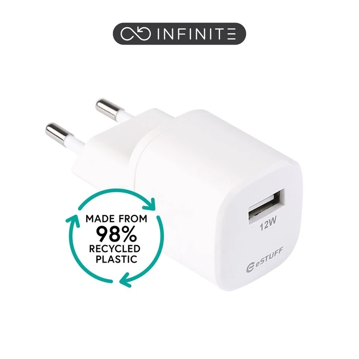 eSTUFF INFINITE GRS USB-A Charger EU 12W White