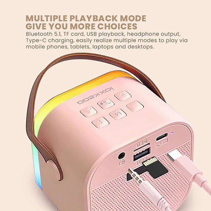 Karaoke Sonic Gear IOX K200 Bluetooth 5.1 HOME PORTABLE with Wireless MIC Pink