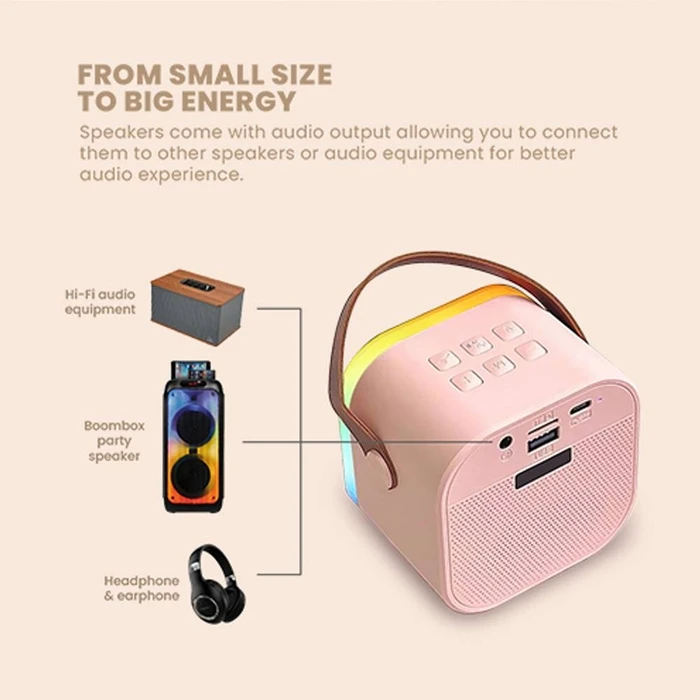 Karaoke Sonic Gear IOX K200 Bluetooth 5.1 HOME PORTABLE with Wireless MIC Pink