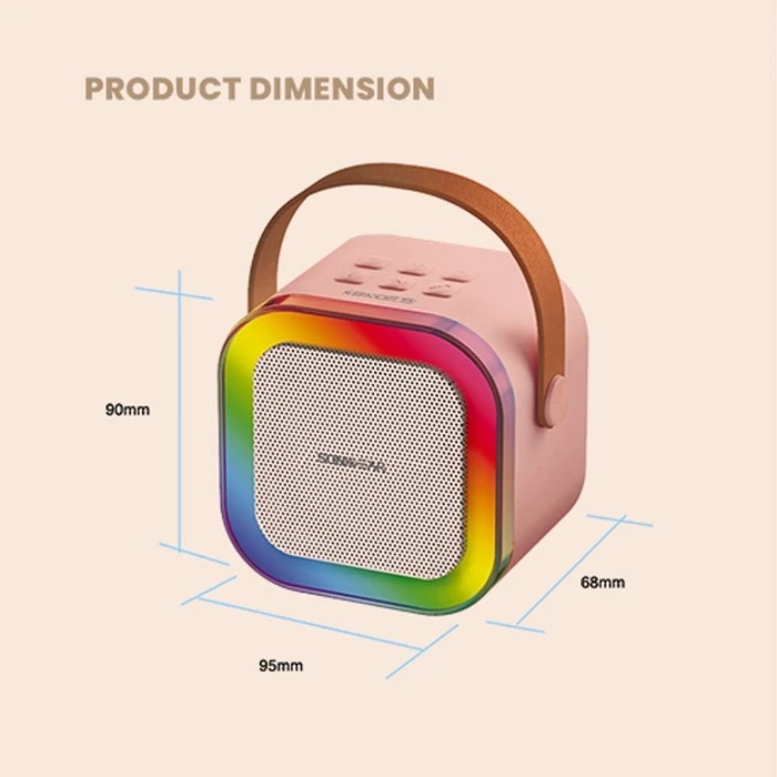 Karaoke Sonic Gear IOX K200 Bluetooth 5.1 HOME PORTABLE with Wireless MIC Pink