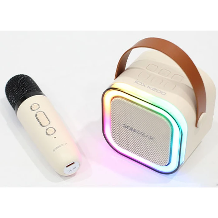 Karaoke Sonic Gear IOX K200 Bluetooth 5.1 HOME PORTABLE with Wireless MIC White
