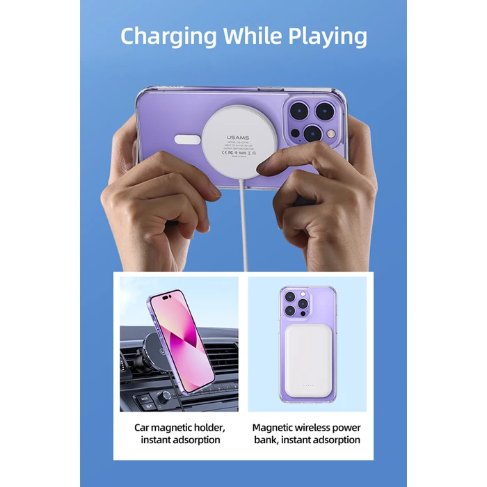 Θήκη Κινητού Usams Ice Magnet για iPhone 14 Plus, με μαγνήτες, διάφανη