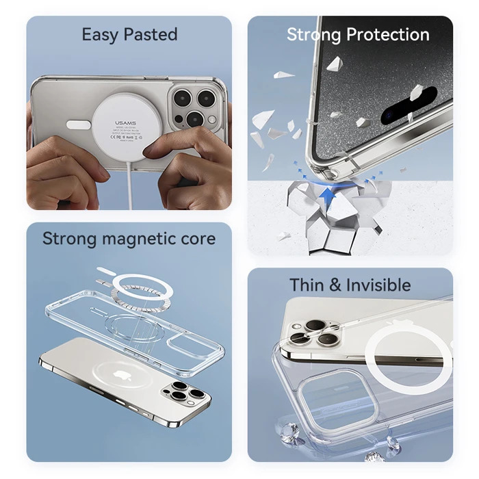 Θήκη Κινητού Usams Ice Magnet US-BH848 για iPhone 15 Plus, διάφανη