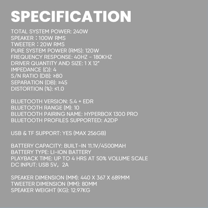 Karaoke Sonic Gear Rgb Hda Speaker 240W Hyperbox 1500 Pro Black