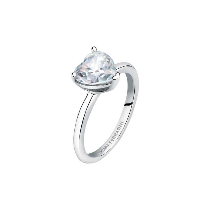Chiara Ferragni Love Parade Women's Ring, Silver/White CZ, Size 14 (J19AVI39014)
