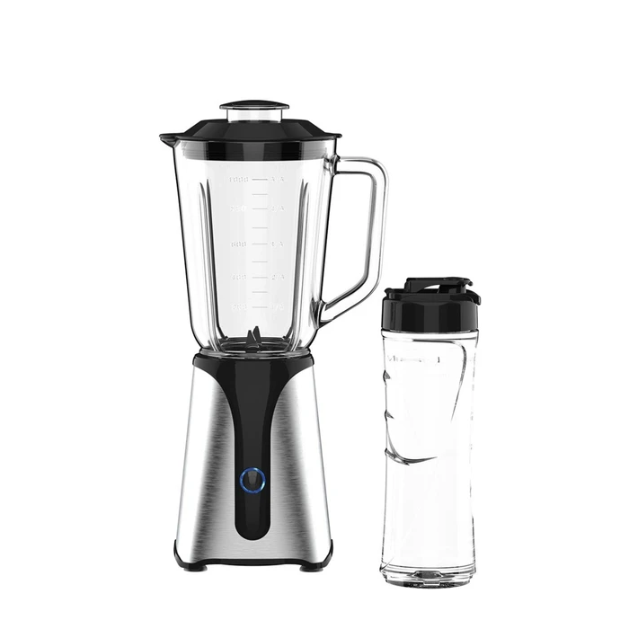 JOCCA Glass Blender with Crystal Jar and Bottle Stainless Steel 350W