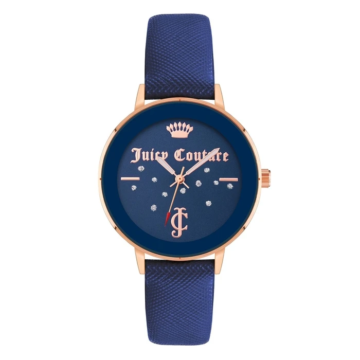 Γυναικείο Ρολόι Juicy Couture Jc1264Rgnv (38 mm) Δερμάτινο Λουράκι Μπλε
