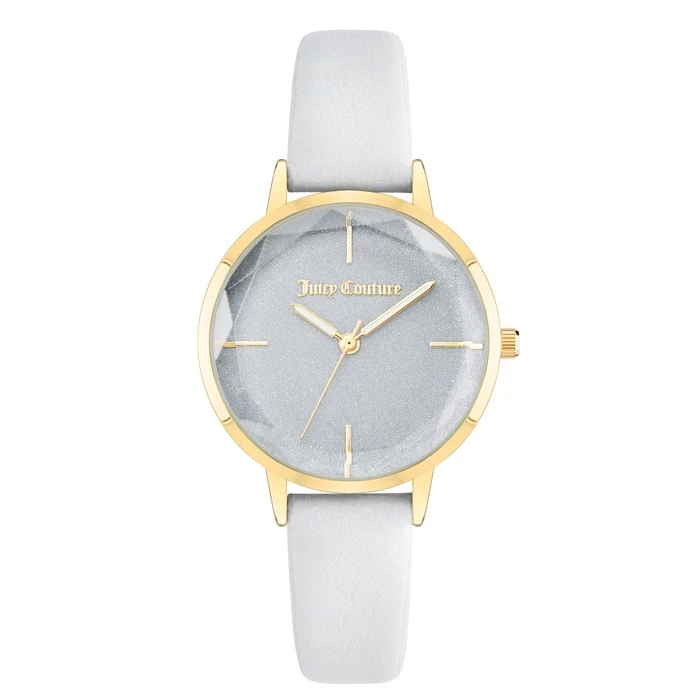 Γυναικείο Ρολόι Juicy Couture Jc1326Gpwt (34 mm) Δερμάτινο Λουράκι Λευκό