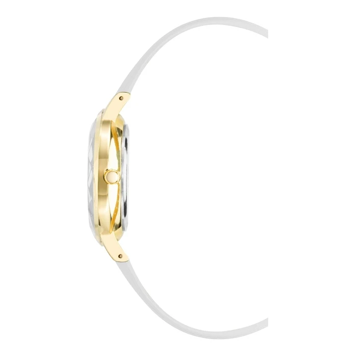 Γυναικείο Ρολόι Juicy Couture Jc1326Gpwt (34 mm) Δερμάτινο Λουράκι Λευκό