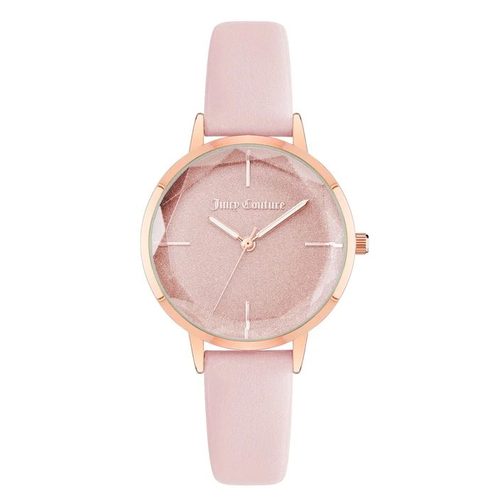 Γυναικείο Ρολόι Juicy Couture Jc1326Rglp (34 mm) Δερμάτινο Λουράκι Ροζ
