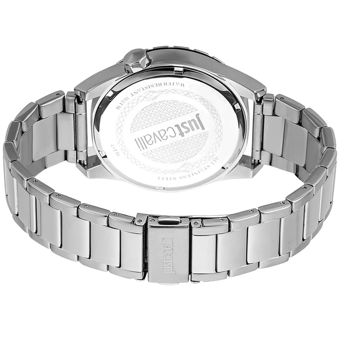 Ανδρικό Ρολόι Just Cavalli Jc1G217M0055 (42mm) Μεταλλικό Μπρασελέ Ασημί
