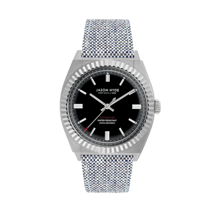 Ανδρικό Ρολόι Jason Hyde Jh10002 (40mm) Υφασμάτινο Λουράκι Ασημί