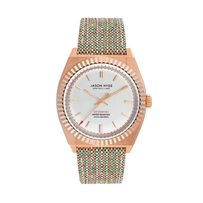 Ανδρικό Ρολόι Jason Hyde Jh10006 (40mm) Υφασμάτινο Λουράκι Καφέ