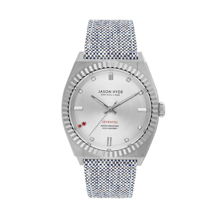 Γυναικείο Ρολόι Jason Hyde Jh20000 (36mm) Υφασμάτινο Λουράκι Ασημί