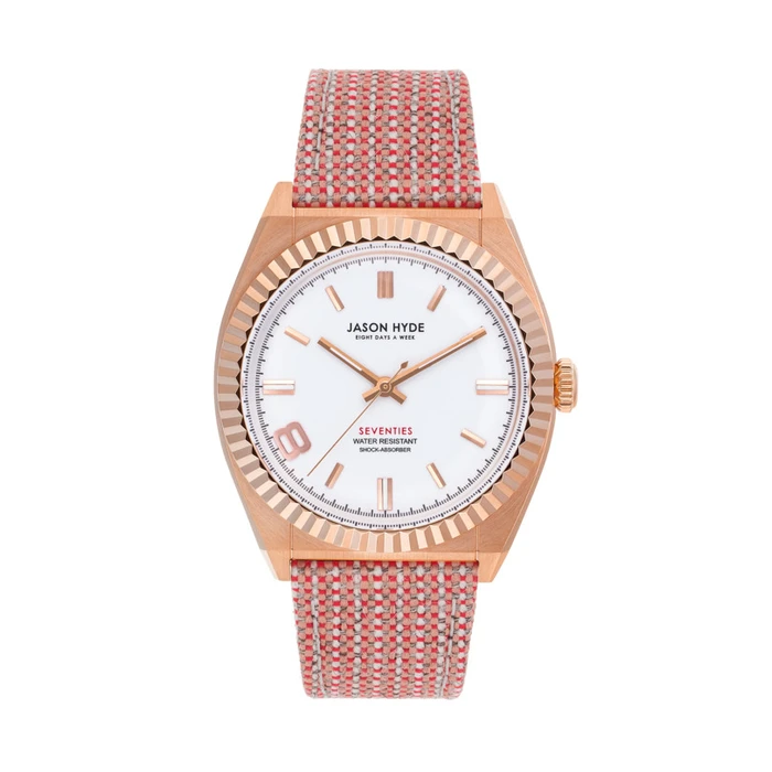 Γυναικείο Ρολόι Jason Hyde Jh20012 (36mm) Υφασμάτινο Λουράκι Κόκκινο